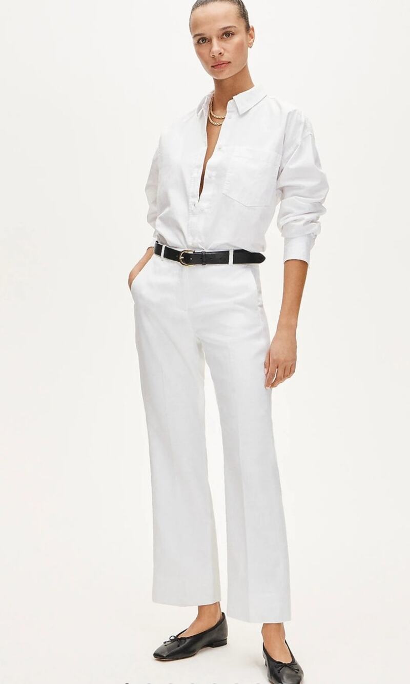 NWT J. Crew Kaya Pant In Stretch Linen Blend White 10T